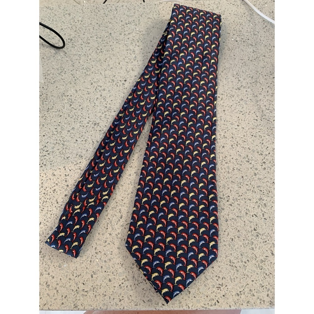 100% Silk Tie By Spinelli Made In Italy 58"x3.75" Classic Necktie